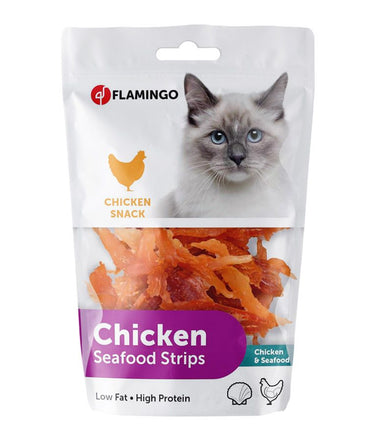 Flamingo Hapki Chicken Strips Soft Cat Treats 85g - OS